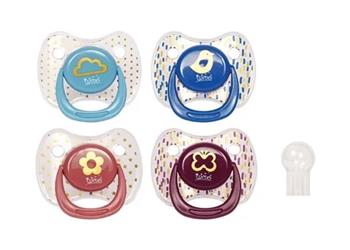 Пустушка Lindo кругла силіконова з кільцем та ковпачком (6-12) арт.LI401/6-12