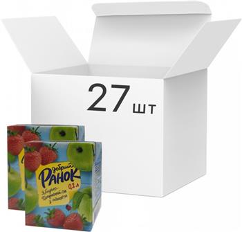 Сік яблучно-полуничний з м'якоттю "Добрий Ранок" 0,2л