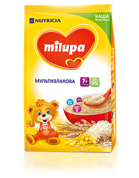 Каша безмолочна Milupa / Мілупа (7+) Мультизлакова без цукру, 170г