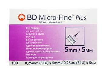 Голка до шприц-ручки Micro-Fine Plus 31G (0,25x5мм) №100 (арт.320590) (Мікро-Файн Плюс)