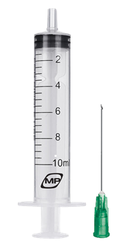 Шприц MedPlast 2мл (3-х комп) з голкою 23Gx1 1/4" (0,6х32мм) / Медпласт