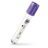 Вакуумна пробірка Vacutest 13х75мм з К2 ЕДТА 3,6мг 2мл №100 (Вакутест) арт.13505