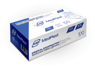 Рукавички оглядові MedPlast, латексні без пудри н/с. р.S (Медпласт) * пари