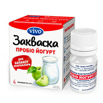 Закваска бактеріальна Vivo Пробіо йогурт по 1,0г фл. №4
