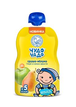 Пюре дитяче (5+) фруктове Чудо-Чадо Груша-яблуко без цукру, 90г