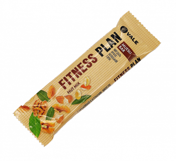 Батончик-мюслі мигдаль, арахіс і горіх Fitplan, 30г