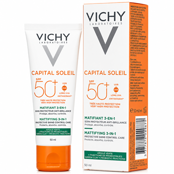 Крем Vichy Capital Soleil сонцезахисний SPF50+, матуючий (3в1), 50мл / Віши