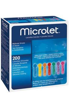 Ланцети Microlet кольорові №200 (Мікролет)