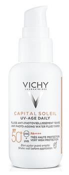 Флюїд для обличчя Vichy Capital Soleil SPF50+ сонцезахисний від ознак фотостаріння шкіри, 40мл / Віши
