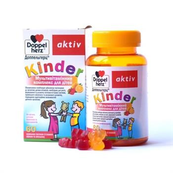 Кіндер Мультивітамінний комплекс для дітей Doppel Herz, пастилки жувальні №60 (Доппельгерц актив)