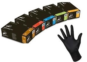 Рукавички нітрилові оглядові nitrylex Black, неприпудрені, чорні, н/с р.M (7-8) пар №50