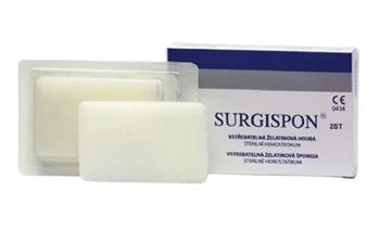 Губка гемостатична хірургічна (желатинова) стер. Surgispon Стандарт 80х50х10мм