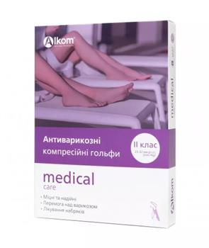 Гольфи антиварикозні компресійні із закритим миском 2 клас (23-32мм) р.4, бежеві, Алком / арт.00112