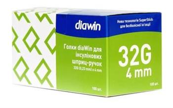 Голки diaWin для інсулінових шприц-ручок 32G (0,23мм х4мм) №100