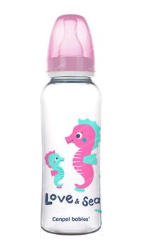 Пляшка для годування Canpol Love & Sea, пластикова з силіконовою соскою (12м+), 250мл (арт.59/400) / Канпол