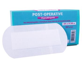 Пластир Milplast післяопераційний на нетканій основі, стер. 10см х20см №1 / Мілпласт