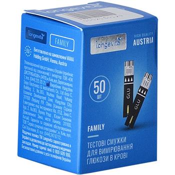 Тест-смужки для глюкометра Longevita Family №50 / Лонгевіта