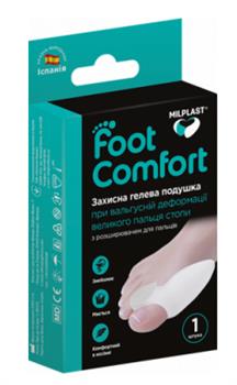 Подушка гелева Milplast Foot Comfort захисна для великого пальця стопи з розширювачем для пальців, 1 штука в уп. / Мілпласт
