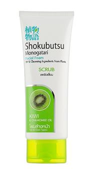 Пінка-скраб для обличчя Shokubutsu Monogatari Scrub Kiwi & Chamomile oil, 100г