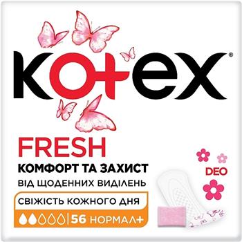 Прокладки щоденні Kotex Fresh Deo нормал+, №56 / Котекс