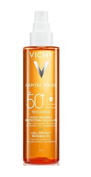 Олійка Vichy Capital Soleil SPF50+ сонцезахисна водостійка для шкіри обличчя, тіла та кінчиків волосся, 200мл / Віши