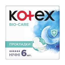 Прокладки нічні Kotex Bio-Care (6крап.) №6 / Котекс