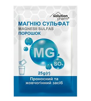 Магнію сульфат Solution Pharm, порошок по 25г пакет (дд)