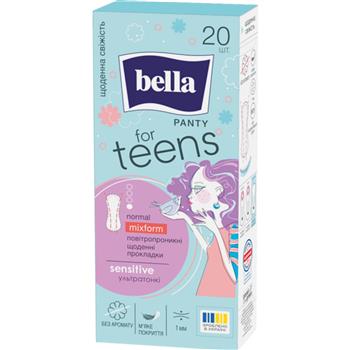 Прокладки щоденні Bella for Teens Panty Sensitive Normal Mixform / Белла №20