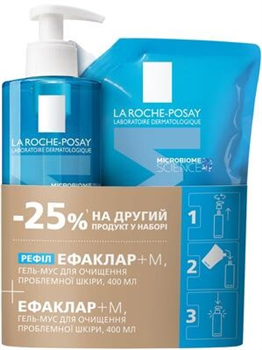 Набір La Roche-Posay Effaclar + М (рефіл гель-мусс 400мл + гель-мусс 400мл)
