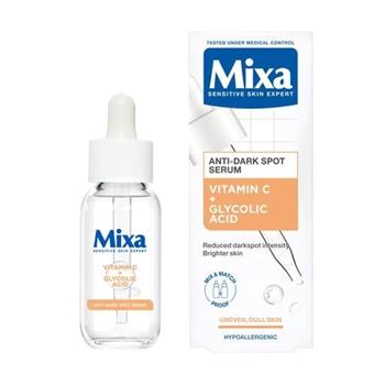 Сироватка для обличчя Mixa з вітаміном С та гліколевою кислотою для чутливої шкіри, 30мл