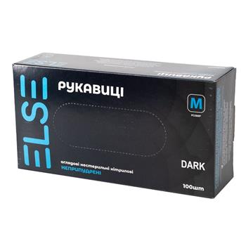 Рукавички нітрилові оглядові Else неприпудрені н/с, чорні, р.М пар №50