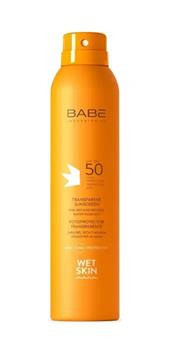 Спрей сонцезахисний Babe Laboratorios SPF50+ Wet Skin прозорий водостійкий, 200мл