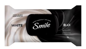 Серветки вологі Smile Чорні та білі, №84