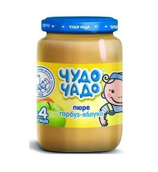 Пюре дитяче (4+) фруктово-овочеве Чудо-Чадо Гарбуз-яблуко з цукром, 170г
